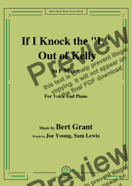 page one of Bert Grant-If I Knock the 'L' Out of Kelly,in F Major,for Voice and Piano