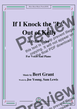 page one of Bert Grant-If I Knock the 'L' Out of Kelly,in D flat Major,for Voice and Piano