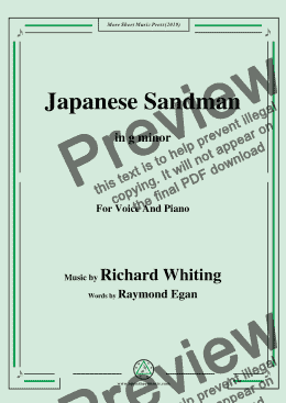 page one of Richard Whiting-Japanese Sandman,in g minor,for Voice and Piano