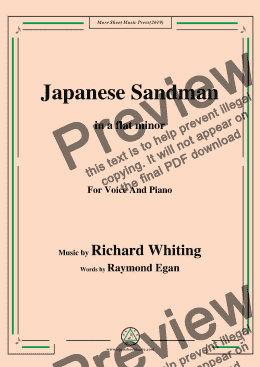 page one of Richard Whiting-Japanese Sandman,in a flat minor,for Voice and Piano