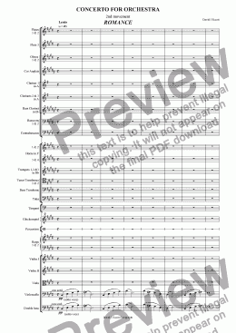 page one of Concerto for Orchestra. Second Movement