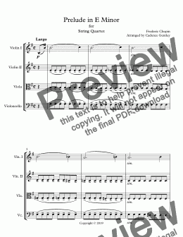 page one of Prelude in E Minor