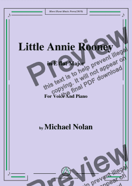 page one of Michael Nolan-Little Annie Rooney,in E flat Major,for Voice and Piano