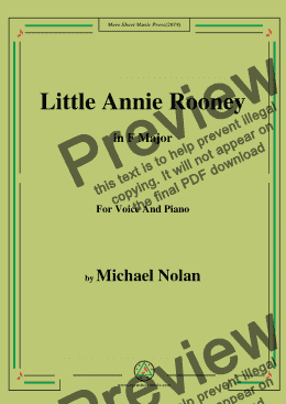 page one of Michael Nolan-Little Annie Rooney,in F Major,for Voice and Piano