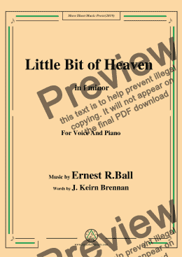 page one of Ernest R. Ball-Little Bit of Heaven,in f minor,for Voice and Piano