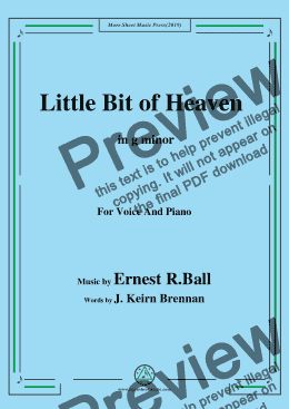 page one of Ernest R. Ball-Little Bit of Heaven,in g minor,for Voice and Piano