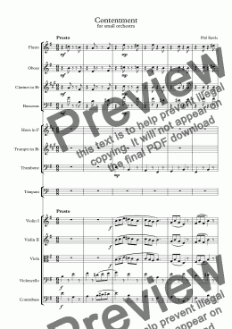 page one of Contentment - A Work for Small Orchestra