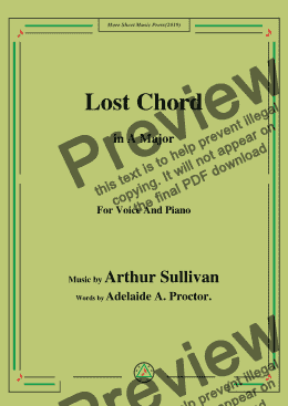 page one of Arthur Sullivan-Lost Chord,in A Major,for Voice and Piano