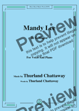 page one of Thurland Chattaway-Mandy Lee,in G Major,for Voice and Piano