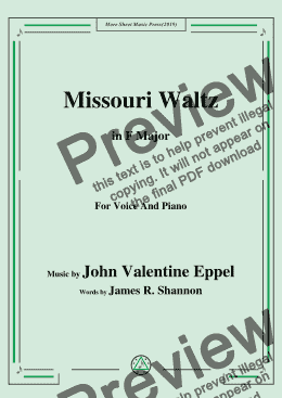 page one of John Valentine Eppel-Missouri Waltz,in F Major,for Voice and Piano