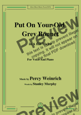 page one of Percy Wenrich-Put On Your Old Grey Bonnet,in A flat Major,for Voice and Piano