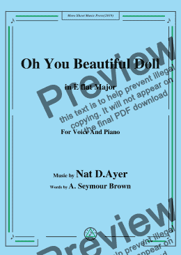 page one of Nat D. Ayer-Oh You Beautiful Doll,in E flat Major,for Voice and Piano