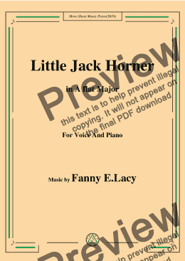 page one of Fanny E.Lacy-Little Jack Horner,in A flat Major,for Voice and Piano