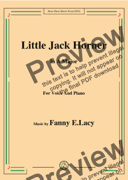 page one of Fanny E.Lacy-Little Jack Horner,in A Major,for Voice and Piano