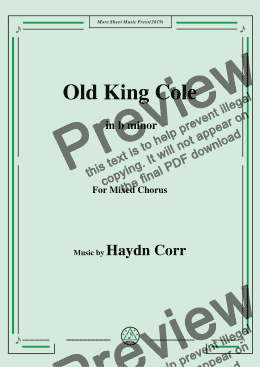 page one of Haydn Corri-Old King Cole,in b minor,for Mixed Chorus