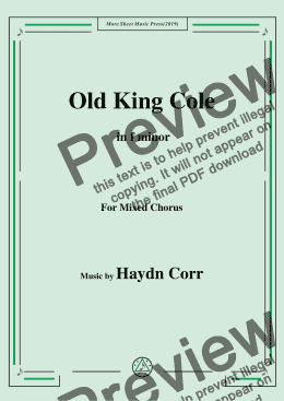 page one of Haydn Corri-Old King Cole,in f minor,for Voice and Piano