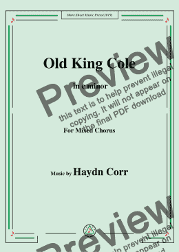 page one of Haydn Corri-Old King Cole,in c minor,for Mixed Chorus