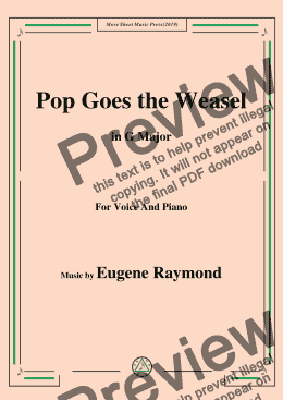 page one of Eugene Raymond-Pop Goes the Weasel,in G Major,for Voice and Piano