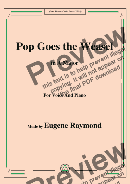 page one of Eugene Raymond-Pop Goes the Weasel,in A Major,for Voice and Piano