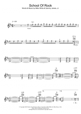 page one of School Of Rock (from School of Rock: The Musical) (Lead Sheet / Fake Book)