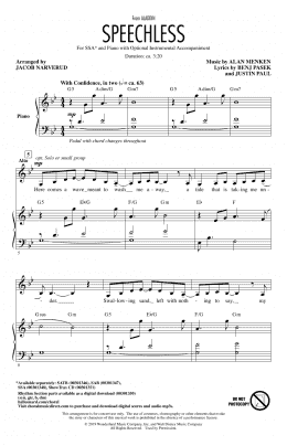 page one of Speechless (from Disney's Aladdin) (arr. Jacob Narverud) (SSA Choir)