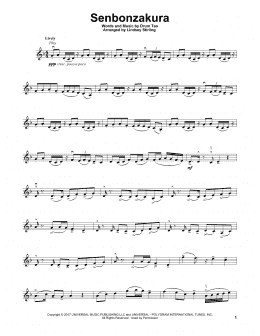 page one of Senbonzakura (Violin Solo)