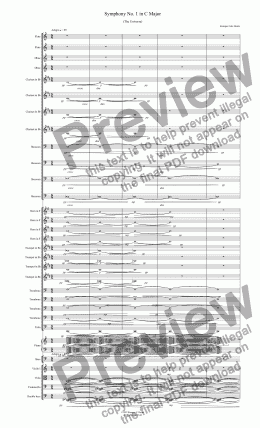 page one of Symphony No. 1 in C Major