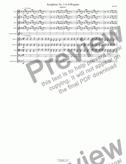 page one of Symphony No. 3 in A Phrygian