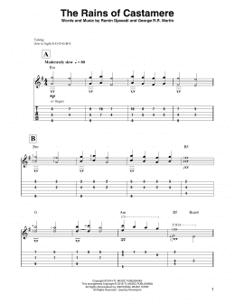 page one of The Rains Of Castamere (from Game of Thrones) (Solo Guitar)