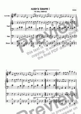 page one of Buddy's Hornpipe - for small ensemble