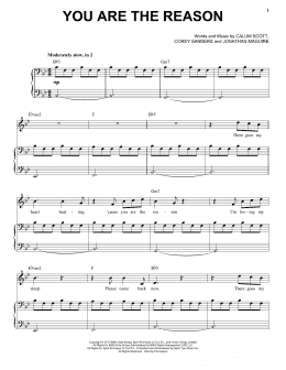 page one of You Are The Reason (Piano & Vocal)