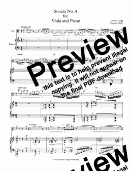 page one of Sonata No 4 for Viola and Piano - Score and parts