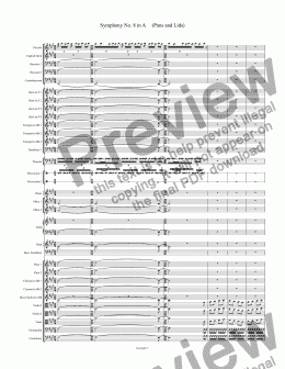 page one of Symphony No. 8 in A     (Pans and Lids)