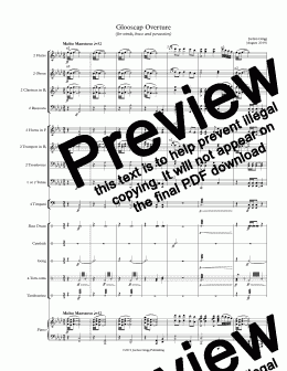 page one of Glooscap Overture (for winds, brass and percussion) - Score and parts