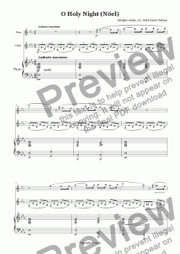 page one of O Holy Night (verion for Flute, Violin & Piano)