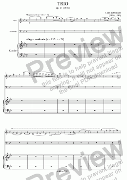 page one of Schumann, Clara, Trio op. 17 – Flöte (anstelle Violine)