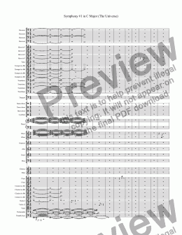 page one of Symphony #1 in C Major (The Universe)