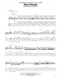 page one of Red House (Guitar Tab)