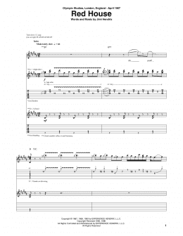 page one of Red House (Guitar Tab)