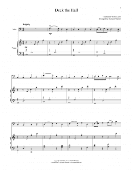 page one of Deck The Hall (Cello and Piano)