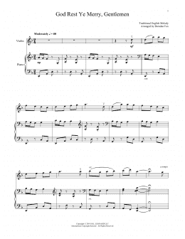 page one of God Rest Ye Merry, Gentlemen (Violin and Piano)