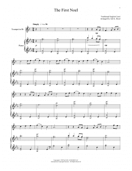 page one of The First Noel (Trumpet and Piano)