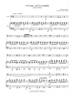 page one of O Come, All Ye Faithful (Cello and Piano)