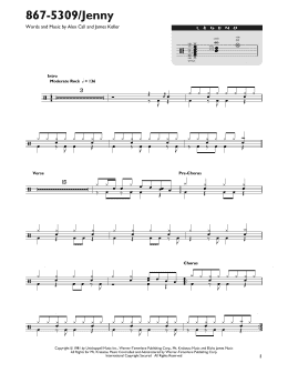 page one of 867-5309/Jenny (Drum Chart)