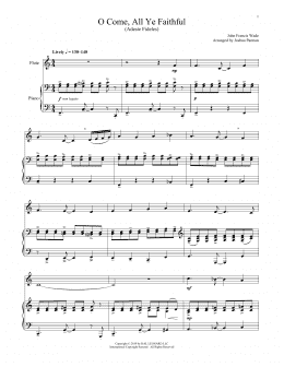 page one of O Come, All Ye Faithful (Flute and Piano)