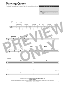 page one of Dancing Queen (Drum Chart)