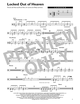 page one of Locked Out Of Heaven (Drum Chart)