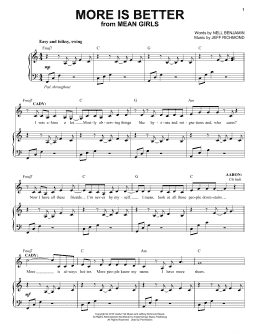 page one of More Is Better (from Mean Girls: The Broadway Musical) (Piano & Vocal)