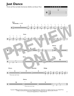 page one of Just Dance (Drum Chart)