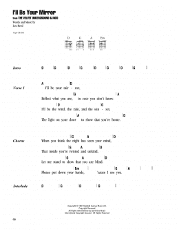 page one of I'll Be Your Mirror (Guitar Chords/Lyrics)